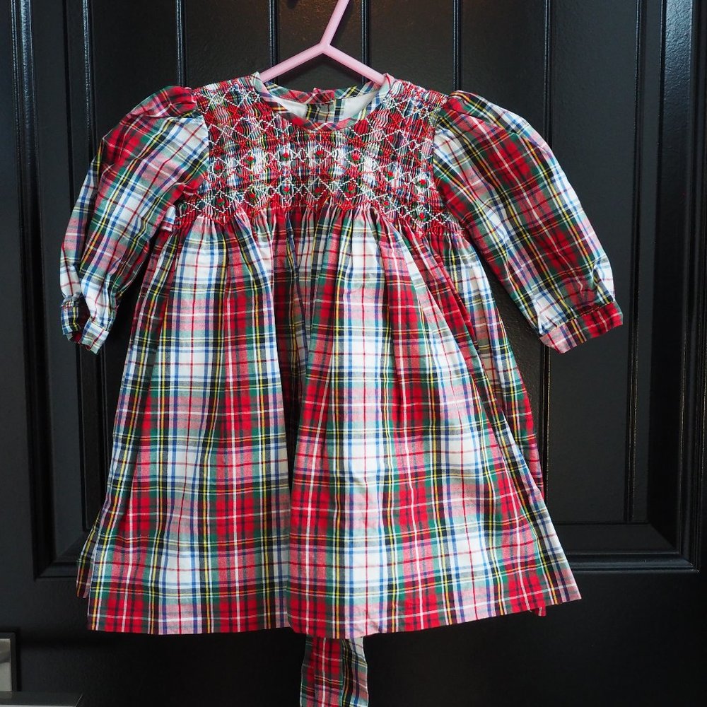Strasburg Smocked Plaid Dress - 6 Month